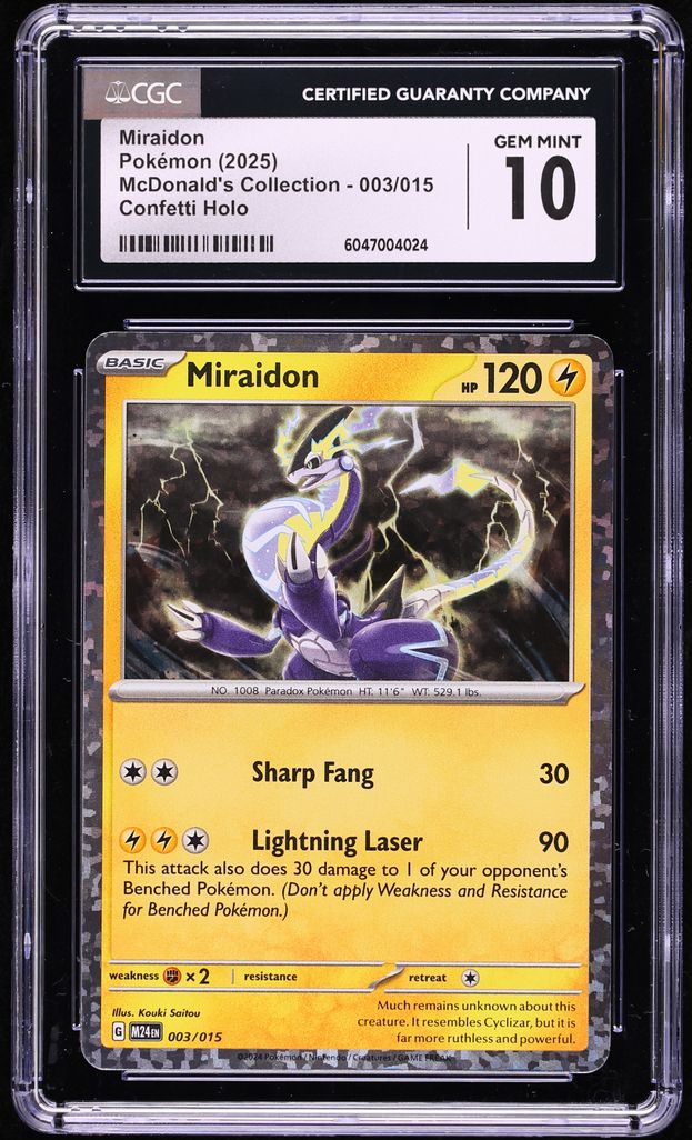 2025 Pokemon SV McDonald's Collection Confetti Holo Miraidon #3 CGC 10 GEM MINT