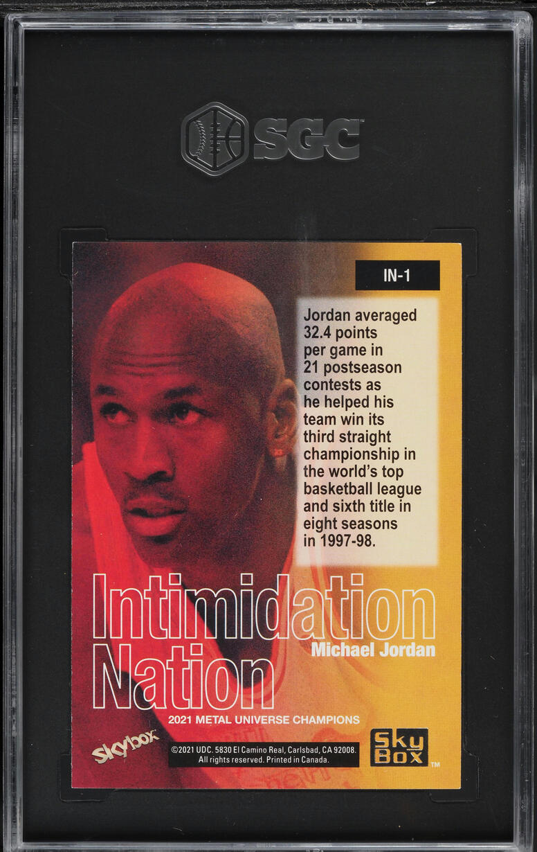 2021 Metal Universe Champions Intimidation Nation Michael Jordan #IN-1 SGC 9