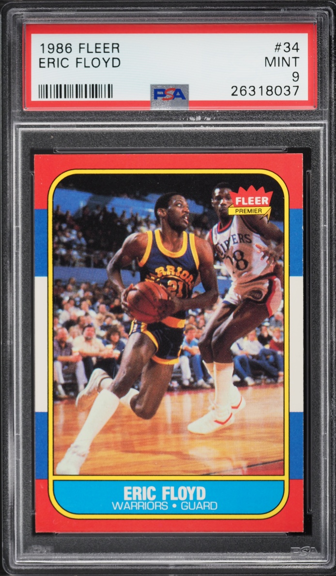 1986 Fleer Basketball Eric Floyd #34 PSA 9 MINT
