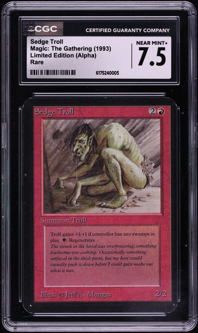 1993 Magic The Gathering MTG Alpha Sedge Troll CGC 7.5 NRMT+