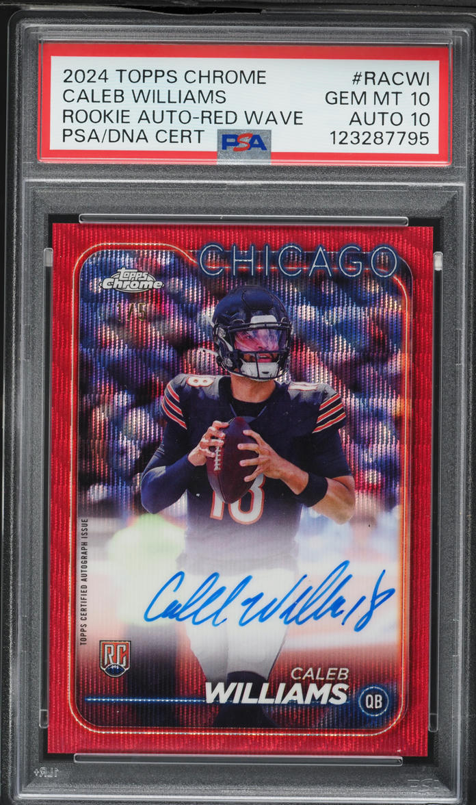2024 Topps Chrome Red Wave Caleb Williams ROOKIE AUTO DNA 10 1/5 #RACWI PSA 10 GEM MINT