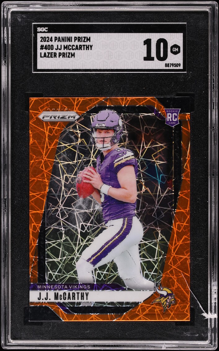 2024 Panini Prizm Lazer JJ Mccarthy ROOKIE #400 SGC 10 GEM MINT