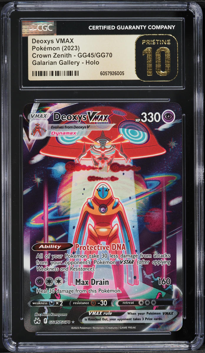 2023 Pokemon SWSH Crown Zenith Full Art Deoxys VMAX #GG45 CGC 10 PRISTINE