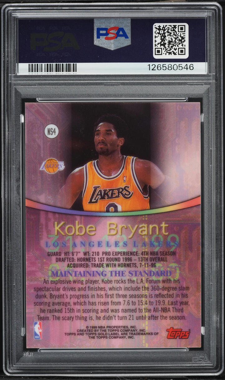 1999 Topps Gold Label New Standard Kobe Bryant #NS4 PSA 8 NM-MT