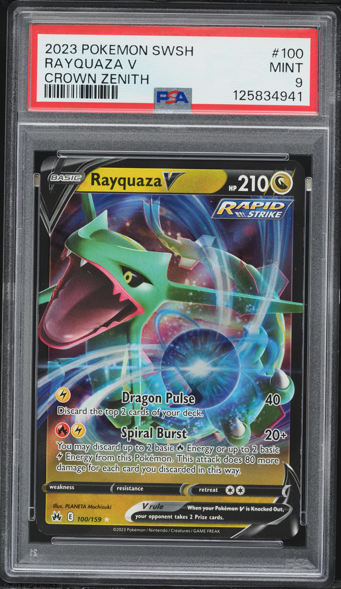 2023 Pokemon Sword & Shield Crown Zenith Rayquaza V #100 PSA 9 MINT
