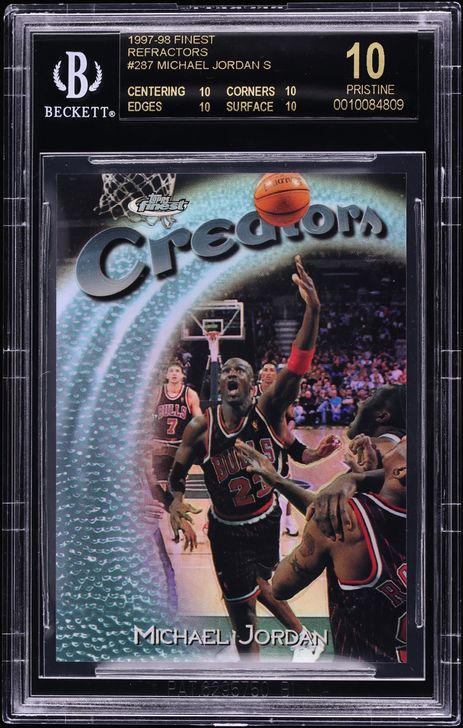 1997 Finest Refractor Michael Jordan /1090 #287 BGS 10 PRISTINE, BLACK LABEL