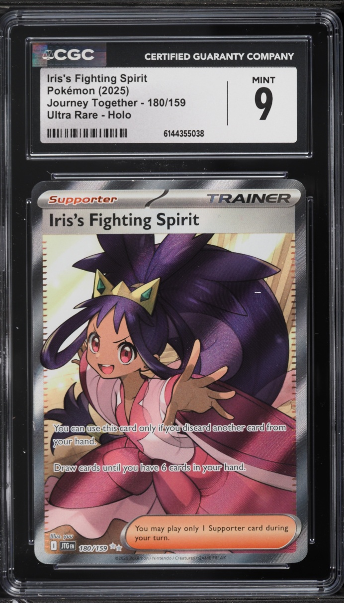 2025 Pokemon Scarlet & Violet Journey Together Full Art Iris's Fighting Spirit #180 CGC 9 MINT