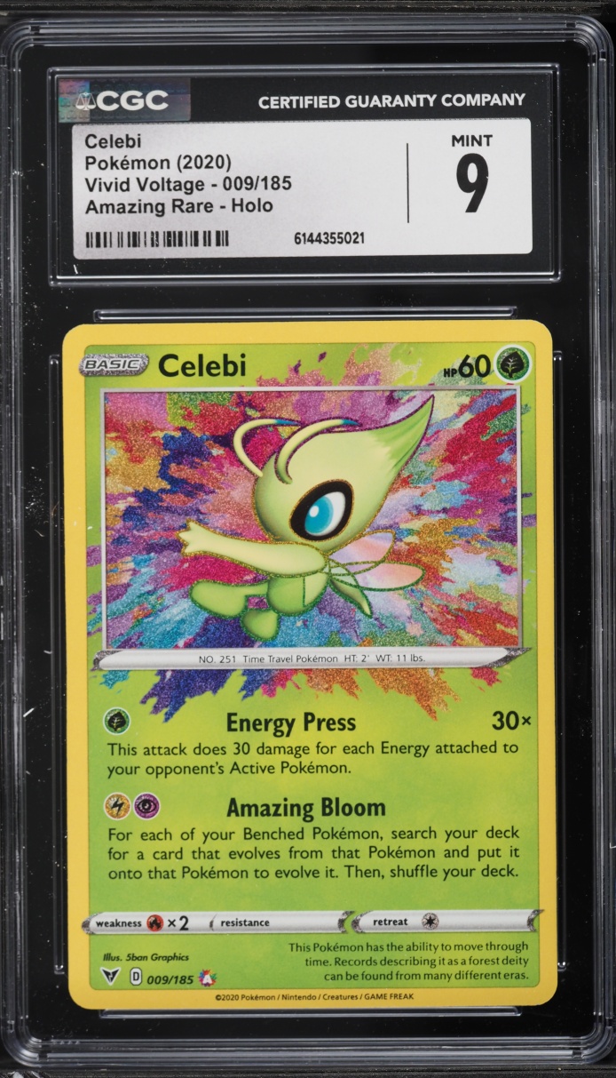 2020 Pokemon Sword & Shield Vivid Voltage Amazing Rare Celebi #9 CGC 9 MINT