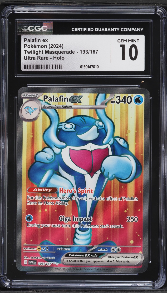 2024 Pokemon Scarlet & Violet Twilight Masquerade Full Art Palafin ex #193 CGC 10 GEM MINT