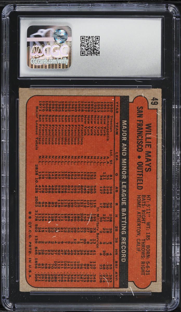 1972 Topps Willie Mays #49 CGC 4 VGEX