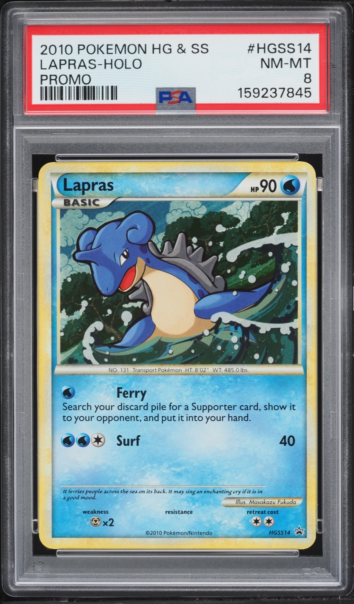 2010 Pokemon Heartgold & Soulsilver Promo Holo Lapras #HGSS14 PSA 8 NM-MT