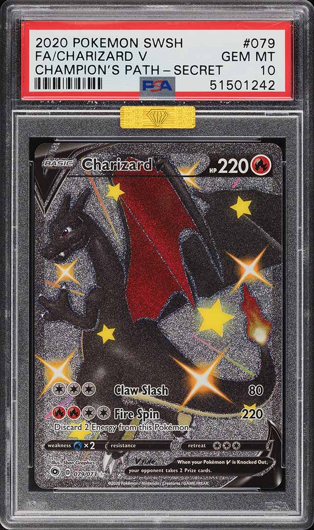 2020 Pokemon Sword & Shield Champion's Path Full Art Charizard V #79 MBA PSA 10 GEM MINT