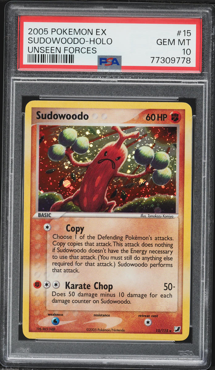 2005 Pokemon EX Unseen Forces Holo Sudowoodo #15 PSA 10 GEM MINT