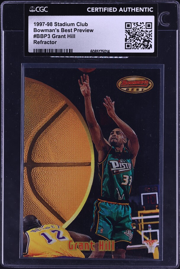 1997 Finest Silver Refractor Grant Hill /1090 #149 SGC 9