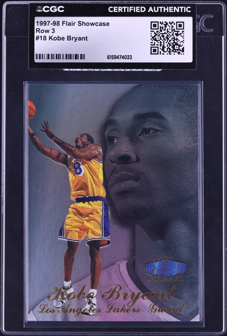 1997 Flair Showcase Row 3 Kobe Bryant #18 CGC AUTH