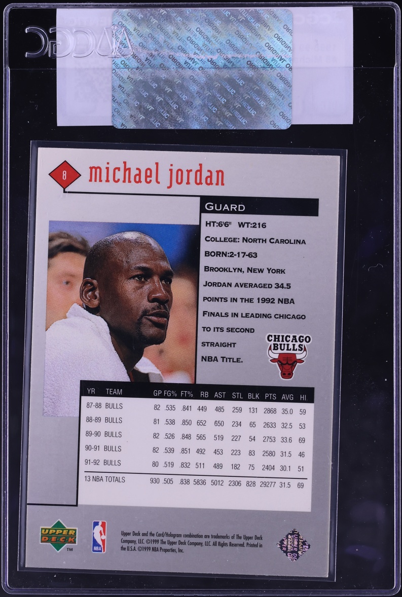 1998 Black Diamond Single Michael Jordan #8 CGC AUTH