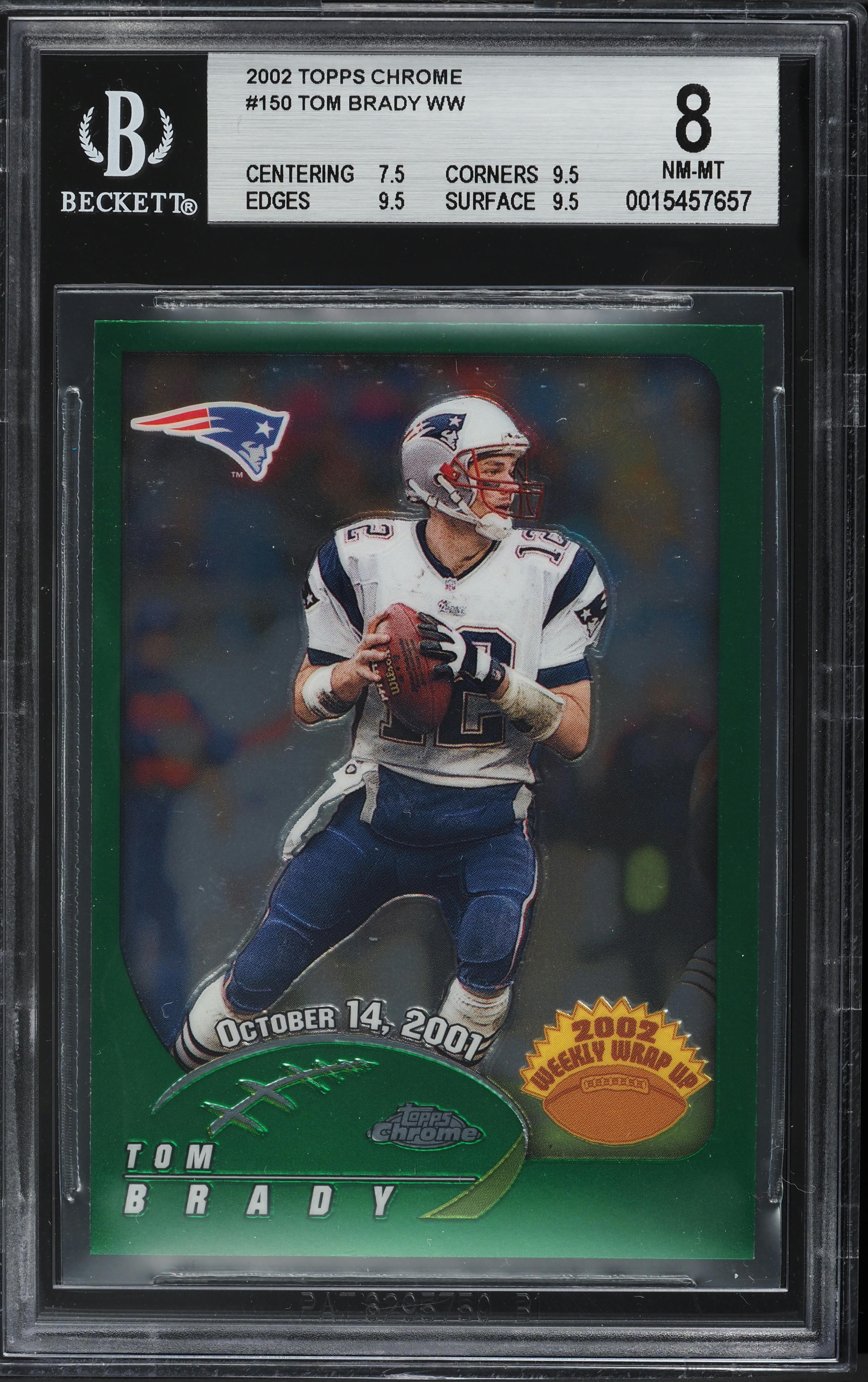 2002 Topps Chrome Tom Brady #150 BGS 8 NM-MT