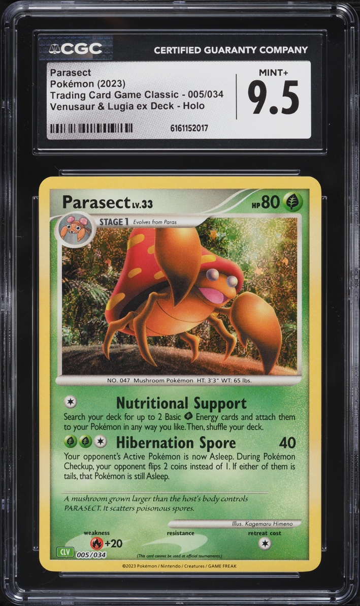 2023 Pokemon SV TCG Classic Collection Holo Parasect #5 CGC 9.5 MINT+