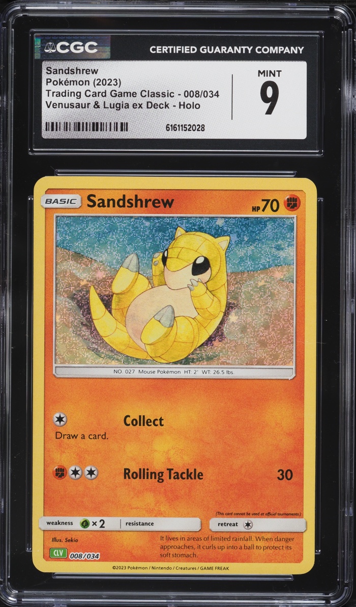 2023 Pokemon SV TCG Classic Venusaur & Luegia Ex Deck Holo Sandshrew #8 CGC 9 MINT