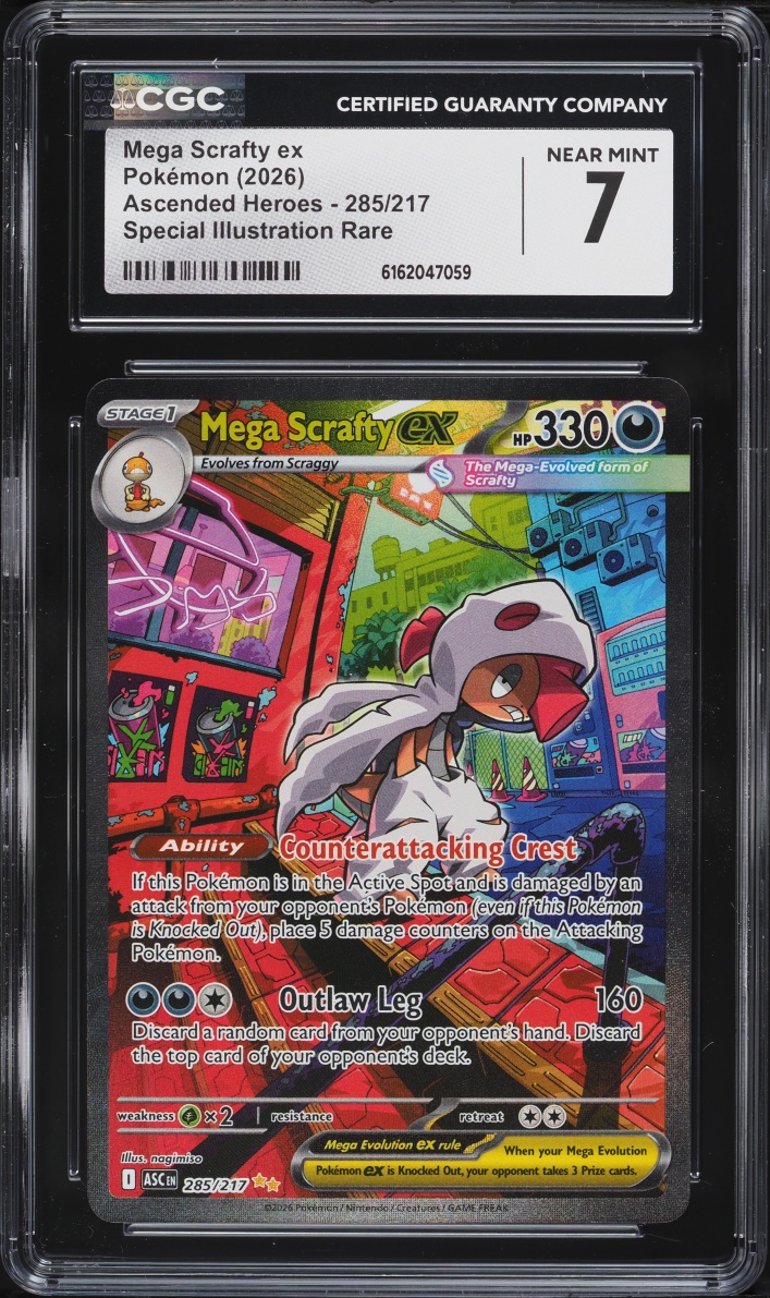 2026 Pokemon Mega Evolution Ascended Heroes SIR Mega Scrafty Ex #285 CGC 7 NRMT