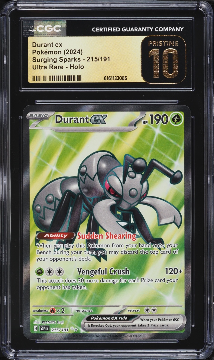 2024 Pokemon Scarlet & Violet Surging Sparks Full Art Durant ex #215 CGC 10 PRISTINE