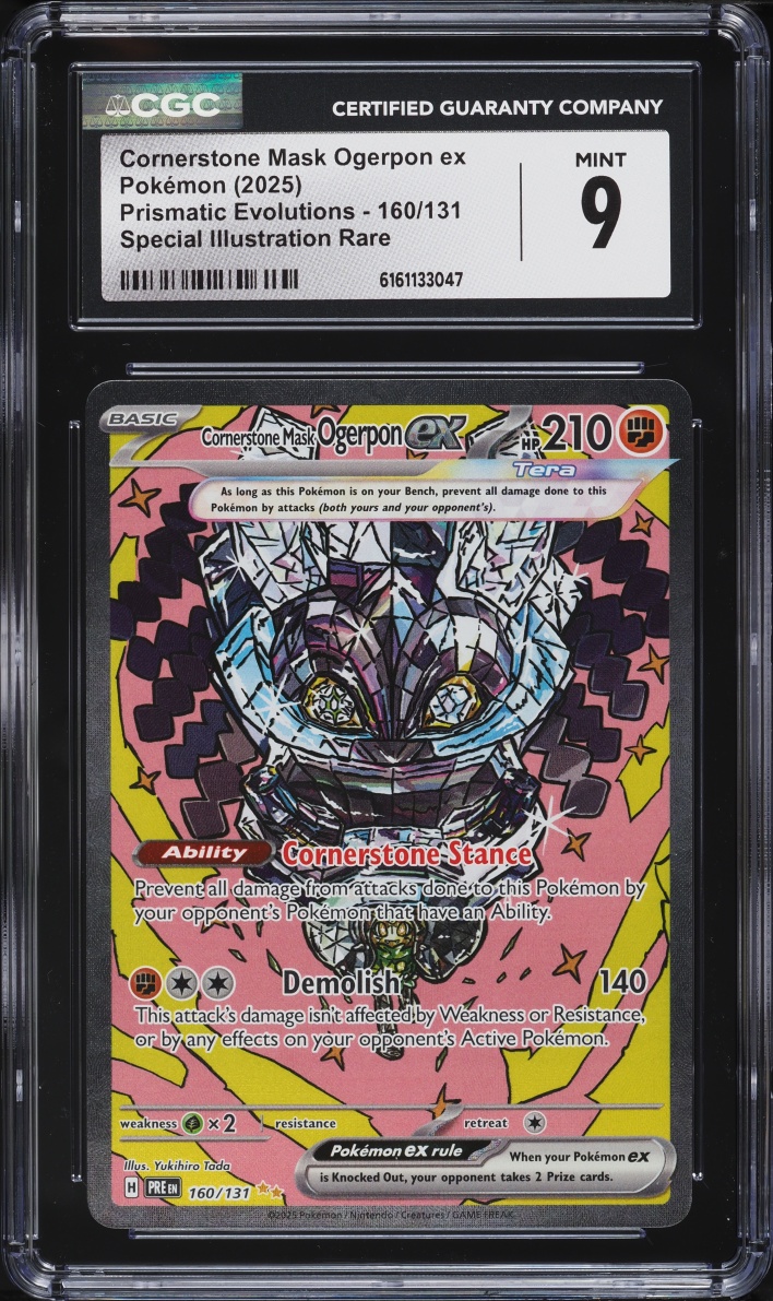 2025 Pokemon Scarlet & Violet Prismatic Evolutions SIR Cornerstone Mask Ogerpon ex #160 CGC 9