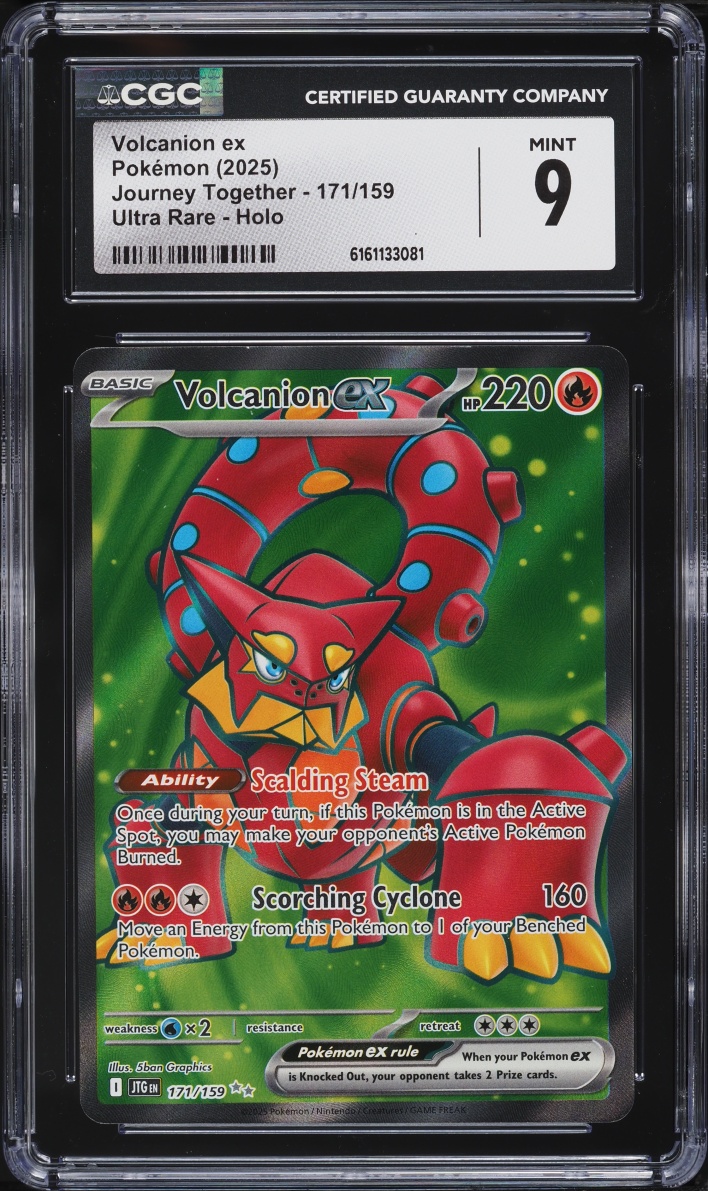 2025 Pokemon Scarlet & Violet Journey Together Full Art Volcanion ex #171 CGC 9 MINT