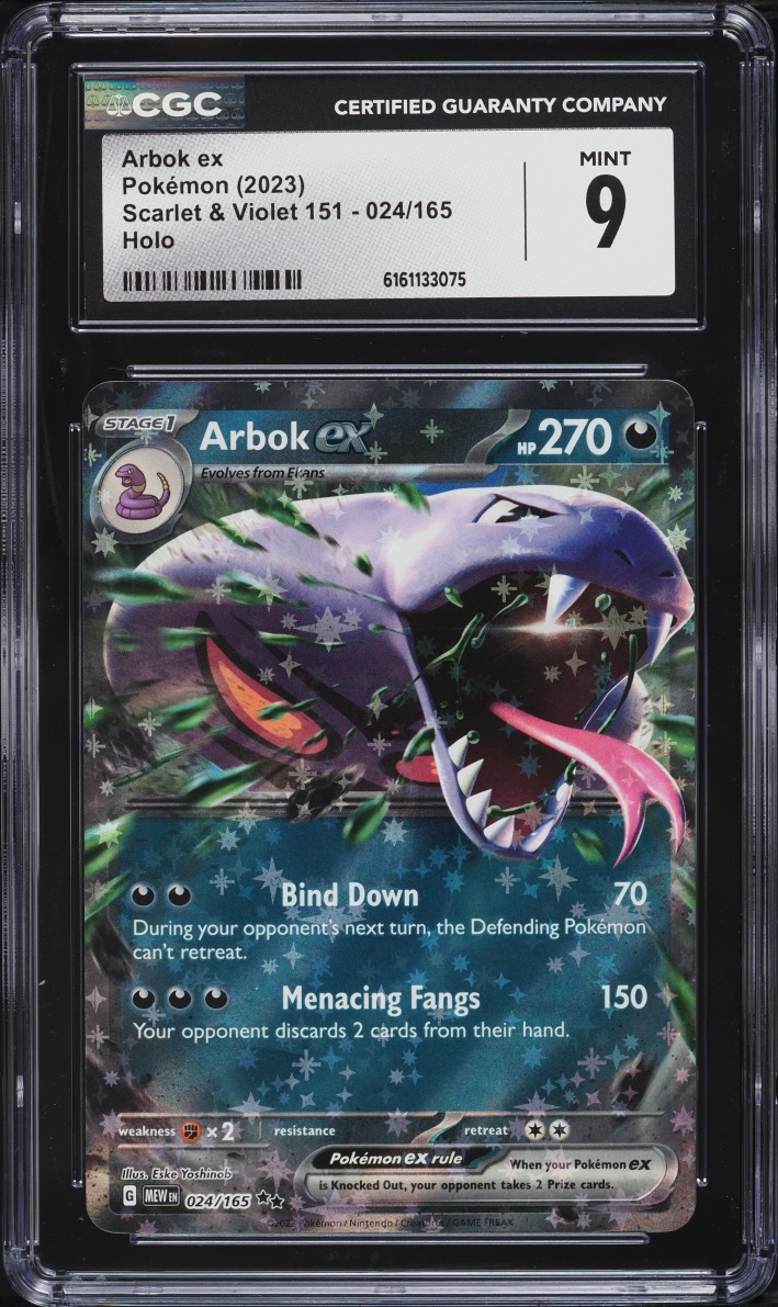 2023 Pokemon Scarlet & Violet 151 Holo Arbok ex #24 CGC 9 MINT