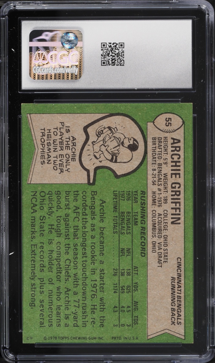 1978 Topps Football Archie Griffin #55 CGC 6.5 EXMT+