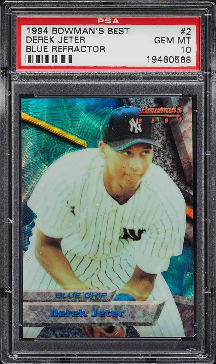 1994 Bowman's Best Blue Refractor Derek Jeter ROOKIE #2 PSA