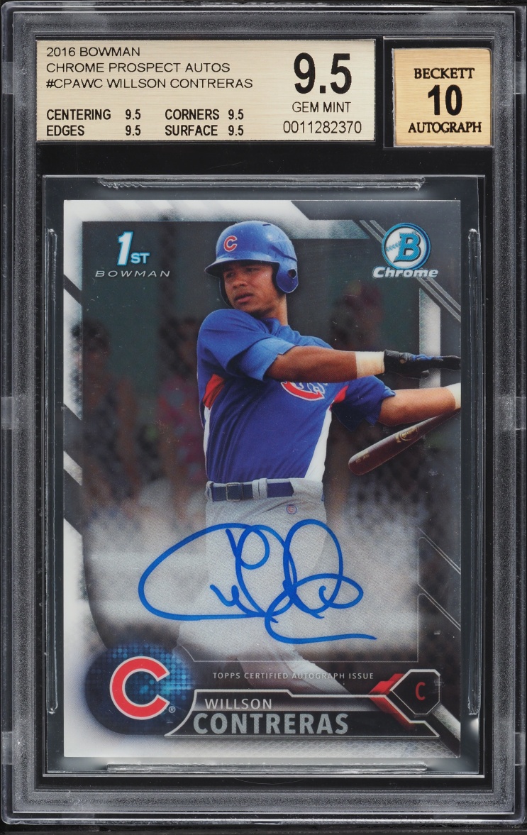 2016 Bowman Chrome Willson Contreras PROSPECT AUTO #CPAWC BGS 9.5 GEM MINT