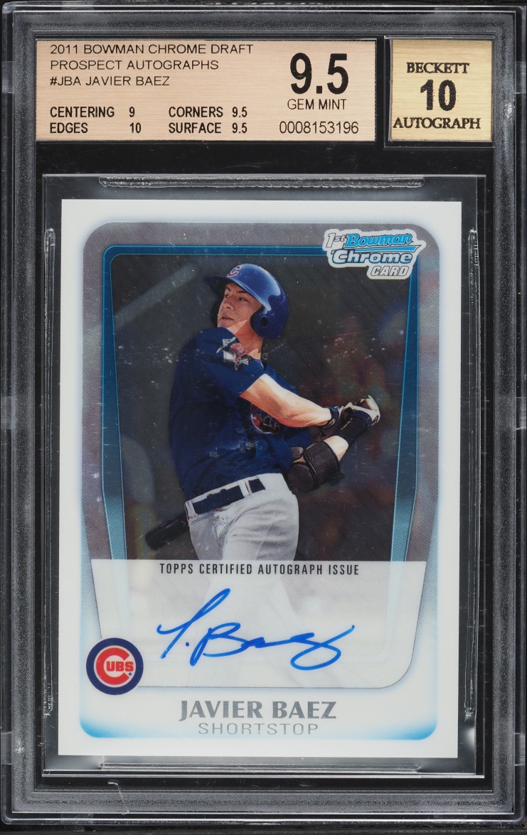 2011 Bowman Chrome Draft Javier Baez PROSPECT AUTO #BCAP-JBA BGS 9.5 GEM MINT