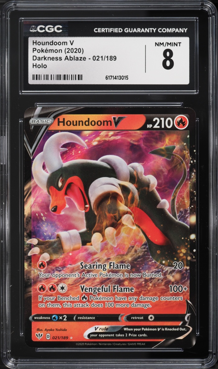 2020 Pokemon Sword & Shield Darkness Ablaze Holo Houndoom V #21 CGC 8 NM-MT