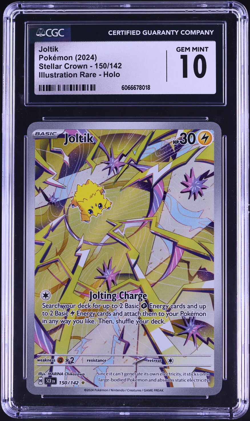 2024 Pokemon Scarlet & Violet Stellar Crown IR Joltik #150 CGC 10 GEM MINT