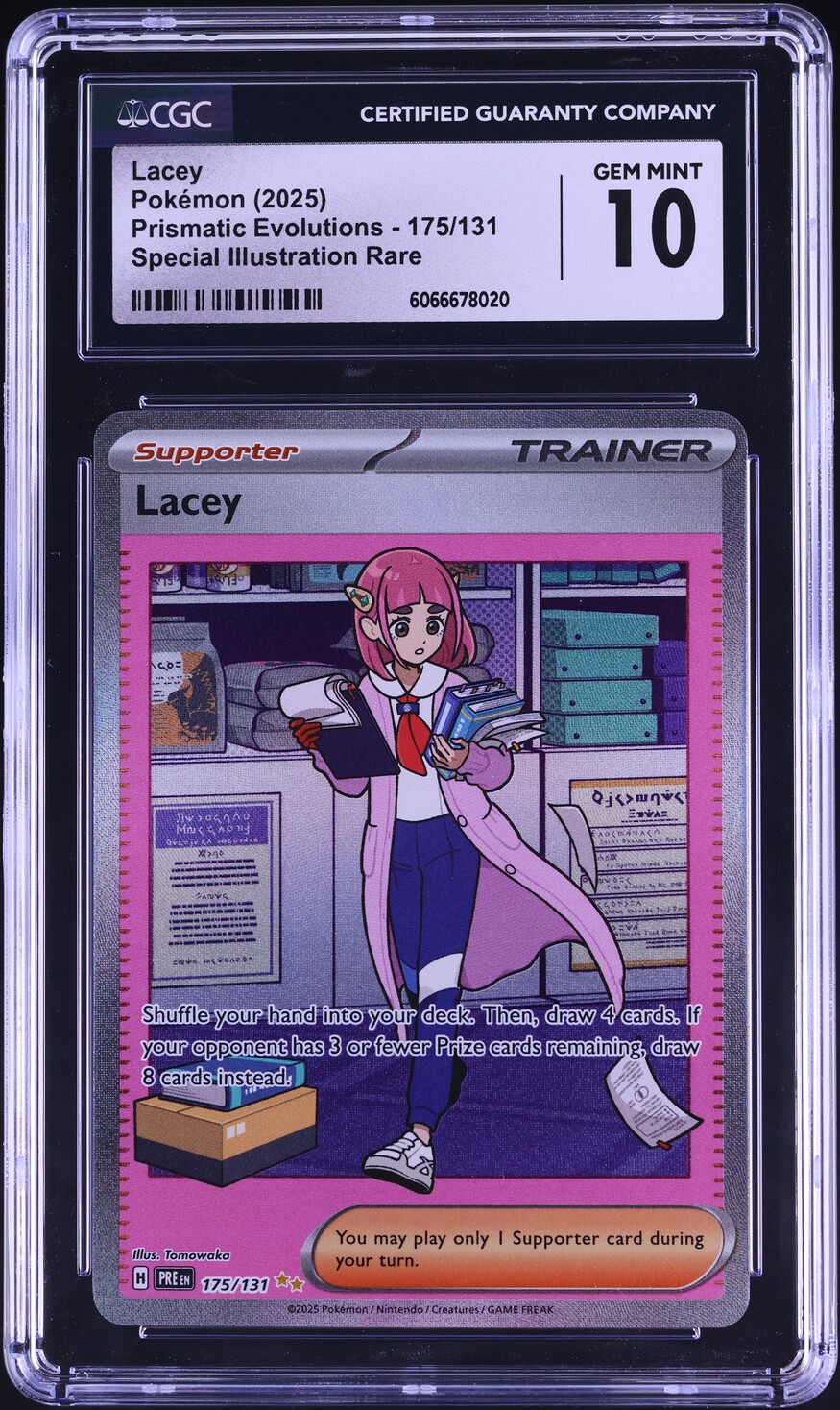 2025 Pokemon Scarlet & Violet Prismatic Evolutions SIR Lacey #175 CGC 10 GEM MINT