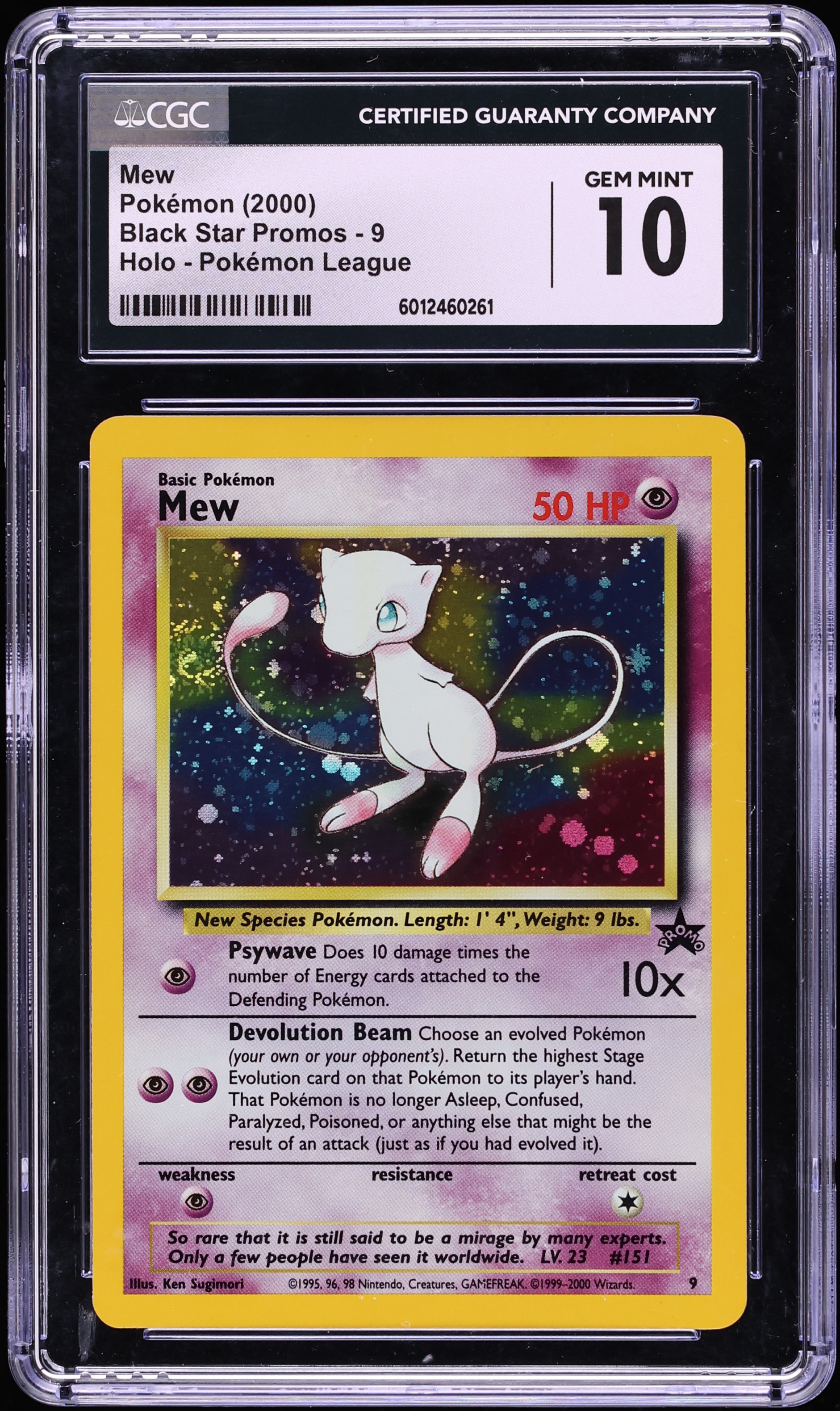 2000 Pokemon League Black Star Promo Holo Mew #9 CGC 10 GEM MINT