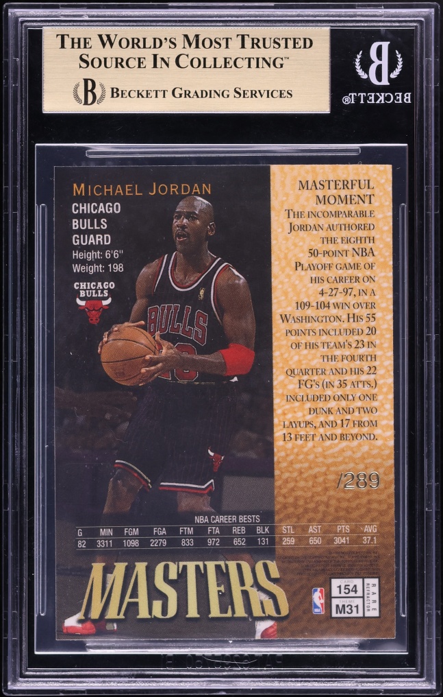 1997 Finest Refractor Michael Jordan MISSING SERIAL #154 BGS 9.5 GEM MINT