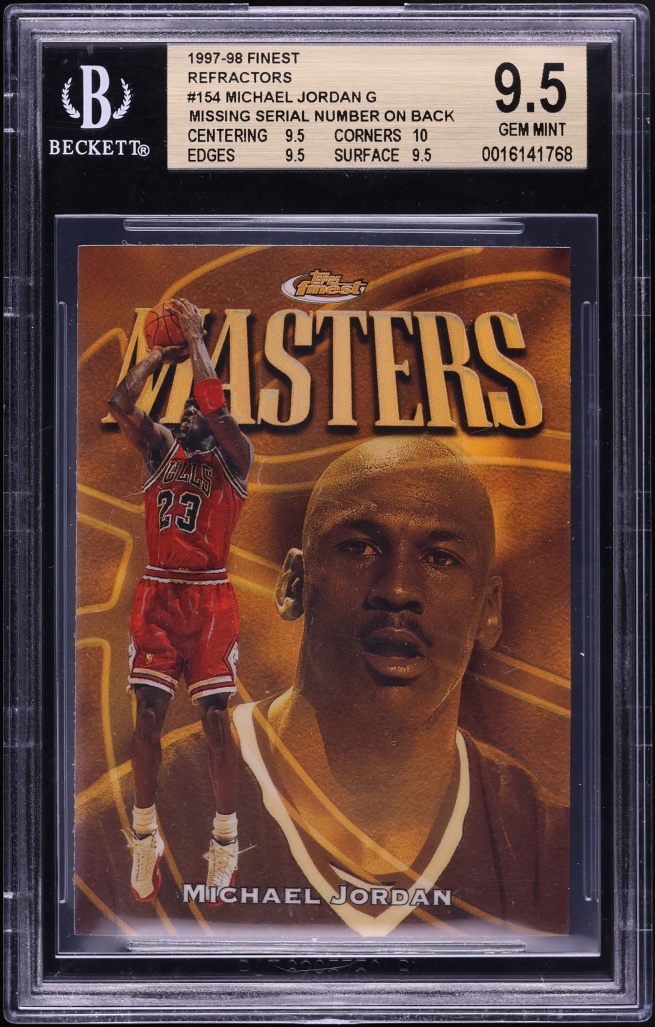 1997 Finest Refractor Michael Jordan MISSING SERIAL #154 BGS 9.5 GEM MINT