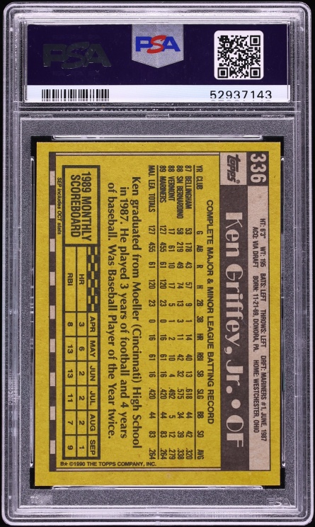 1990 Topps Ken Griffey Jr. #336 PSA 8 NM-MT