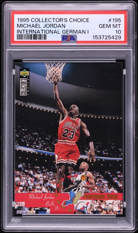 1995 Collector's Choice International German I Michael Jordan #195 PSA 10 GEM MINT