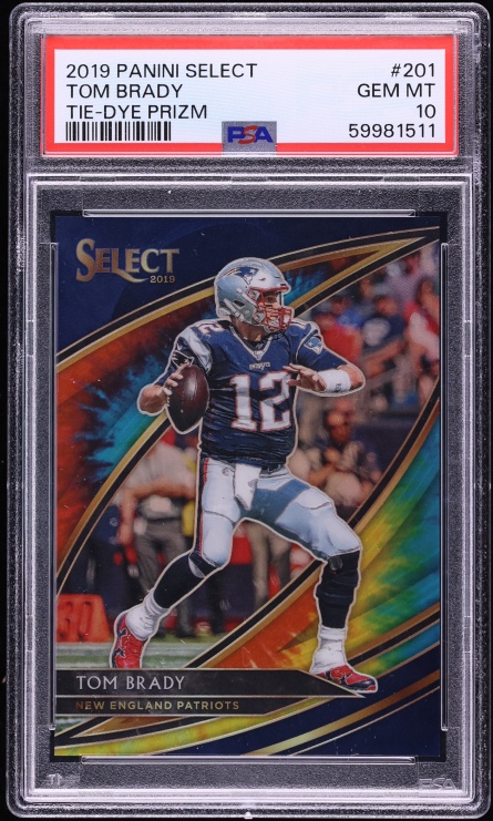 2019 Select Field Level Tie-Dye Prizm Tom Brady 1/25 #201 PSA 10 GEM MINT