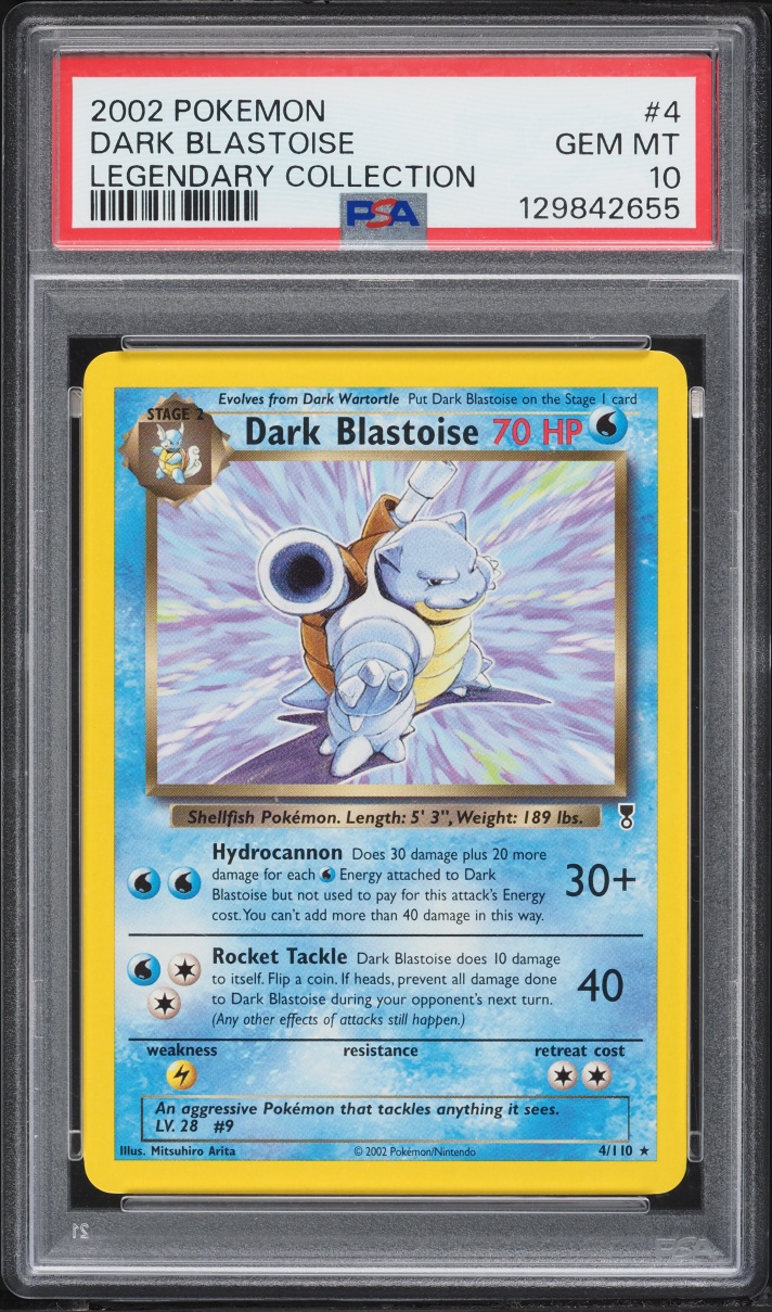 2002 Pokemon Legendary Collection Dark Blastoise #4 PSA 10 GEM MINT