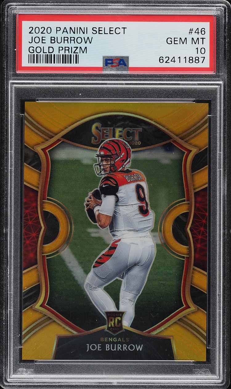 2020 Select Concourse Gold Prizm Joe Burrow ROOKIE /10 #46 PSA 10 GEM MINT