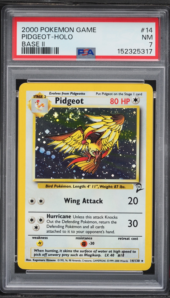 2000 Pokemon Base Set 2 Holo Pidgeot #14 PSA 7 NRMT