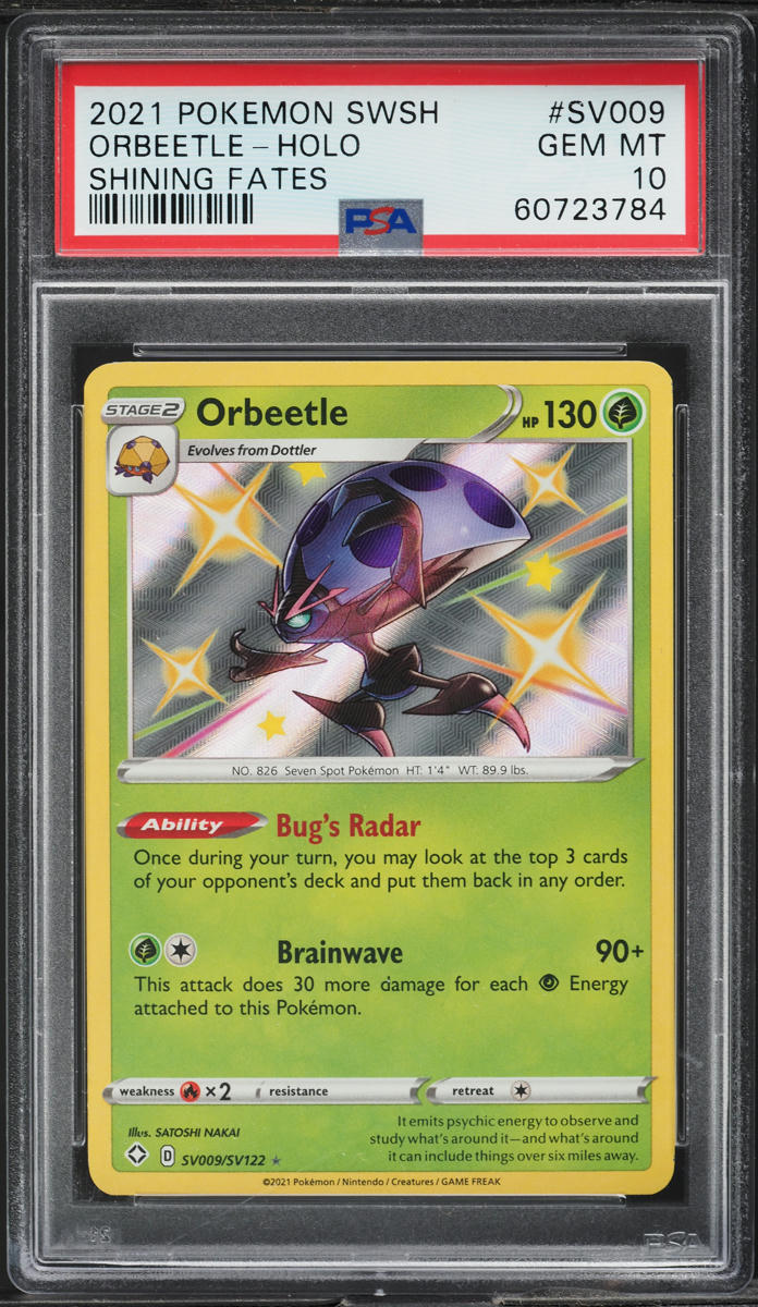 2021 Pokemon Sword & Shield Shining Fates Shiny Orbeetle #SV009 PSA 10 GEM MINT