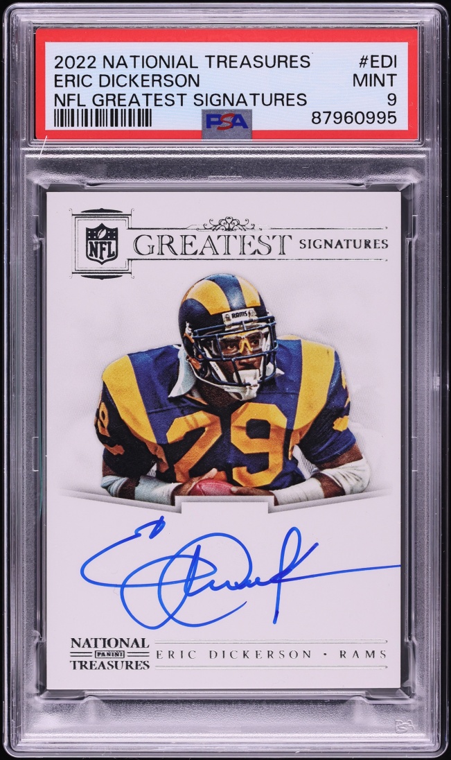 2022 National Treasures NFL Greatest Eric Dickerson AUTO /25 #NGS-EDI PSA 9 MINT
