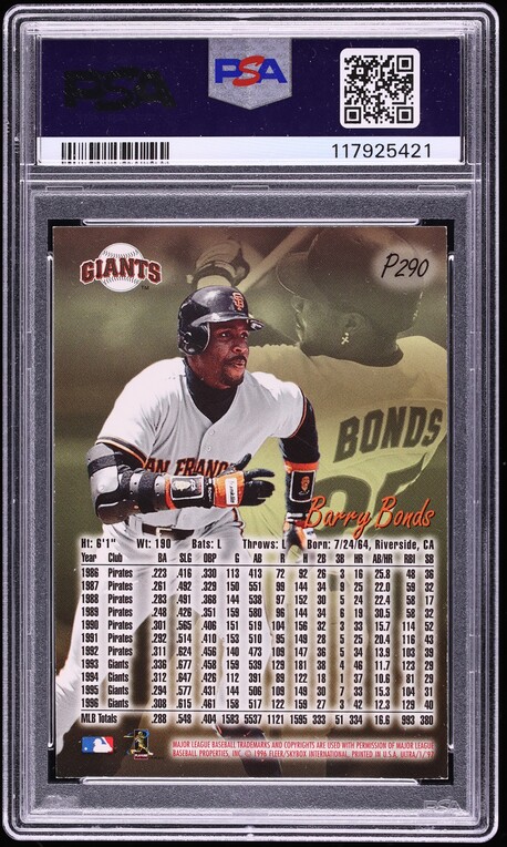 1997 Ultra Platinum Medallion Barry Bonds #P290 PSA 7 NRMT