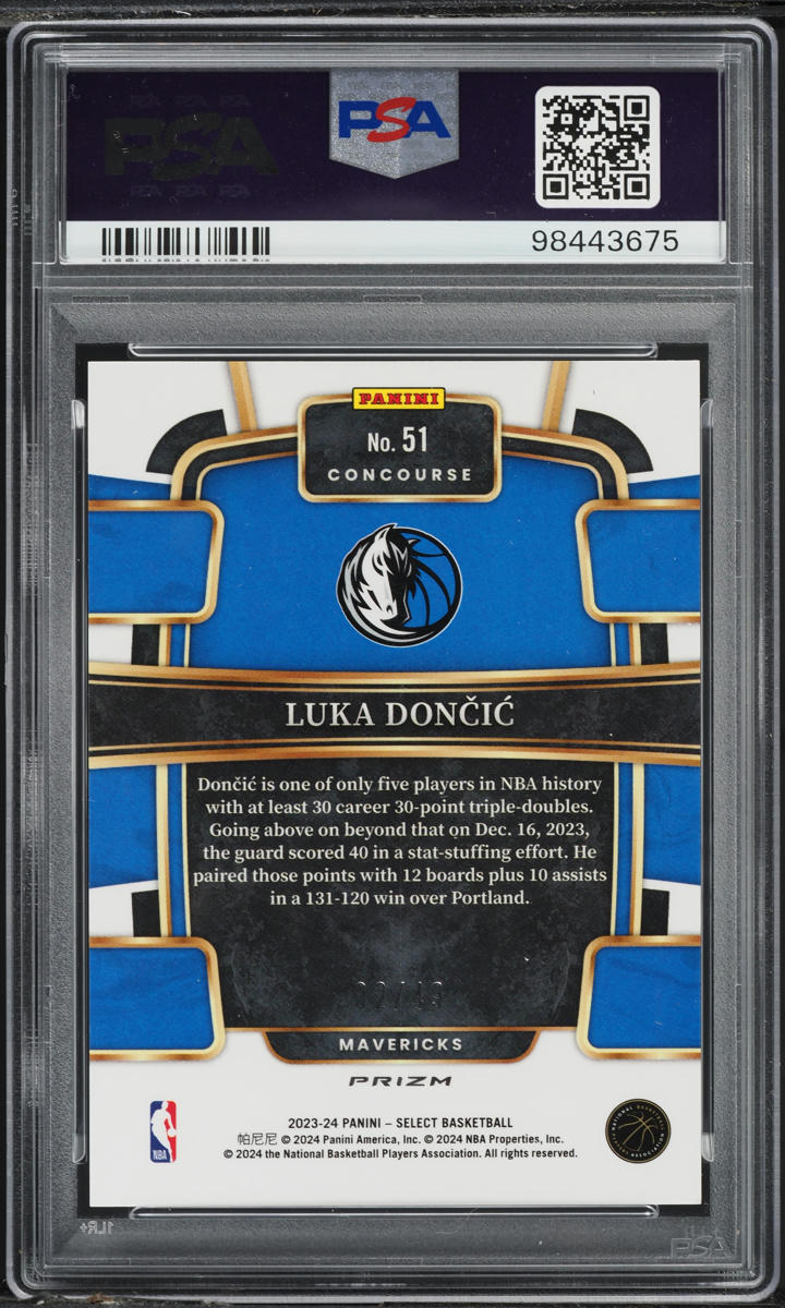 2023 Select Concourse Bronze Checker Luka Doncic /49 #51 PSA 9 MINT