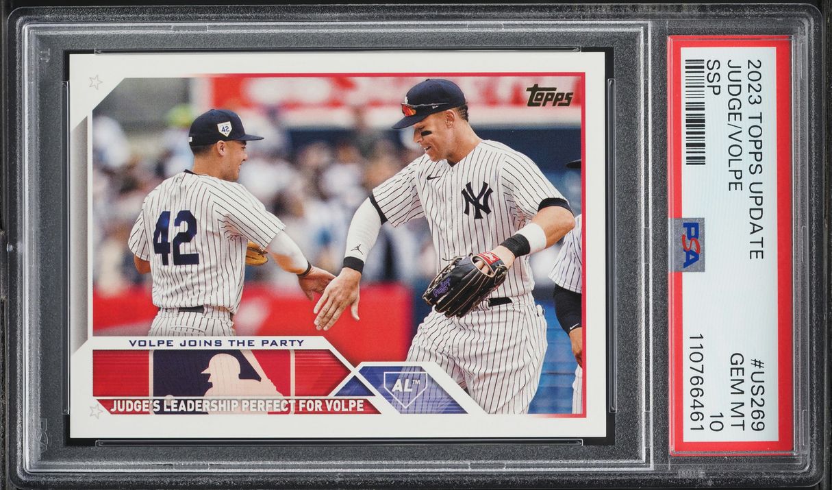 2023 Topps Update Aaron Judge Anthony Volpe SSP ROOKIE #US269 PSA 10 GEM MINT