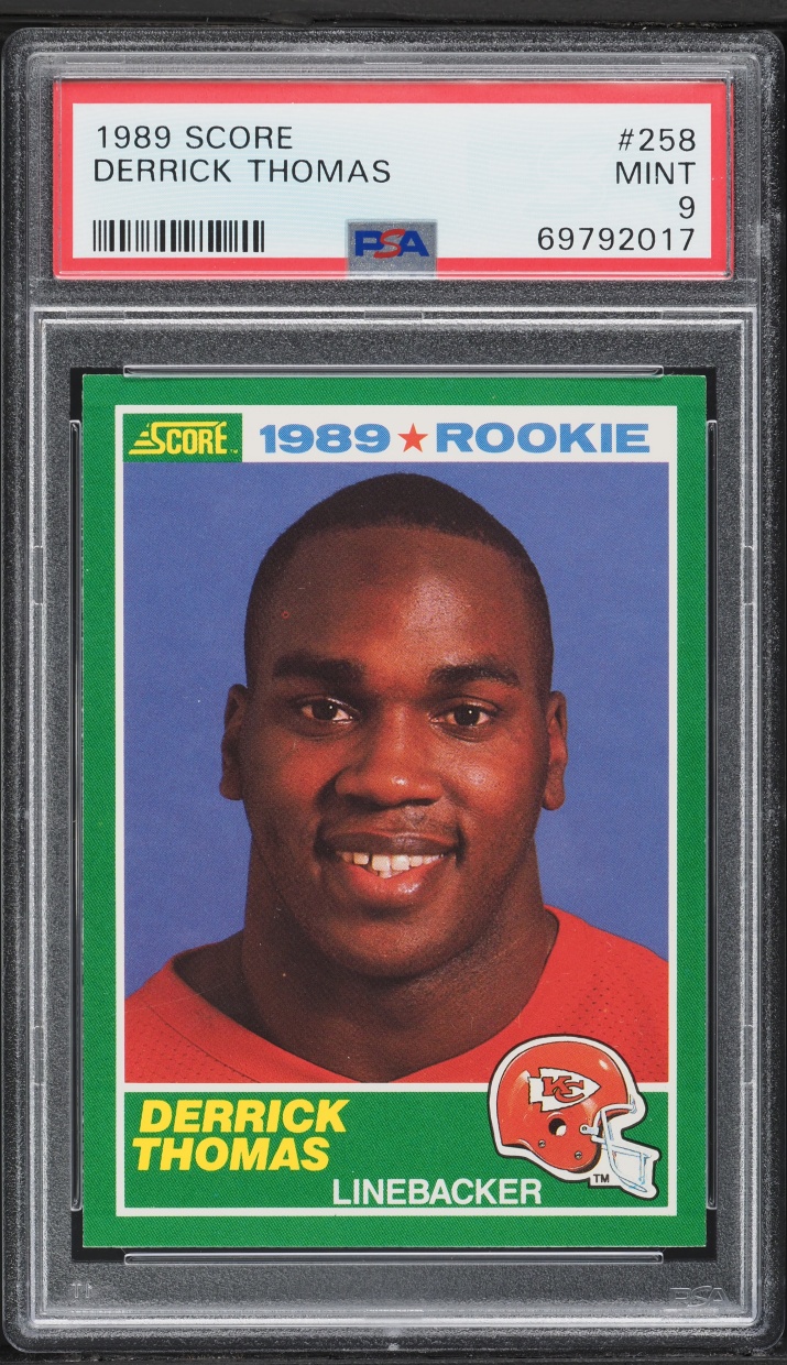 1989 Score Football Derrick Thomas ROOKIE #258 PSA 9 MINT